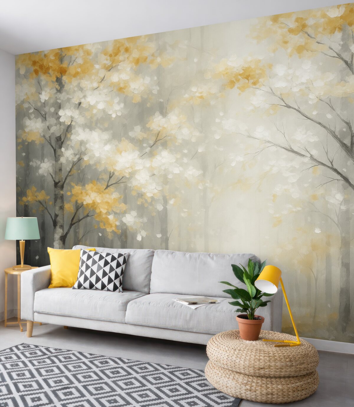 Fototapeta Abstrakcyjne drzewa z naśladującymi pociągnięciami.