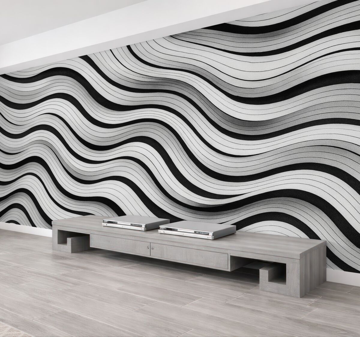 Fototapeta Abstrakcyjne szare ondulacje.