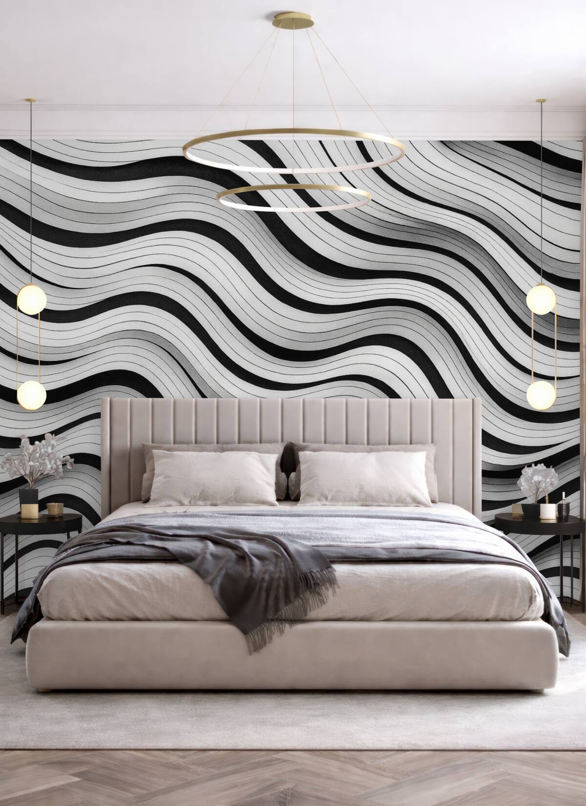 Fototapeta Abstrakcyjne szare ondulacje.