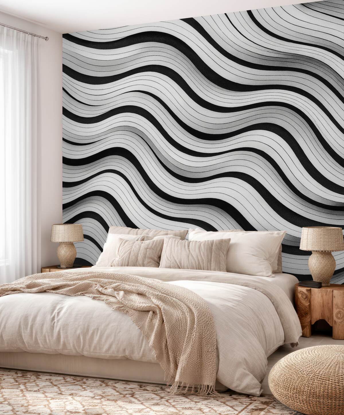 Fototapeta Abstrakcyjne szare ondulacje.