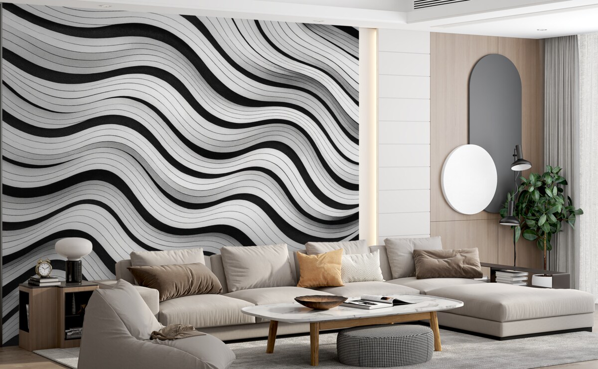 Fototapeta Abstrakcyjne szare ondulacje.