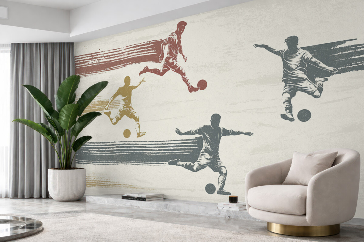 Fototapeta piłkarze w stylu retro