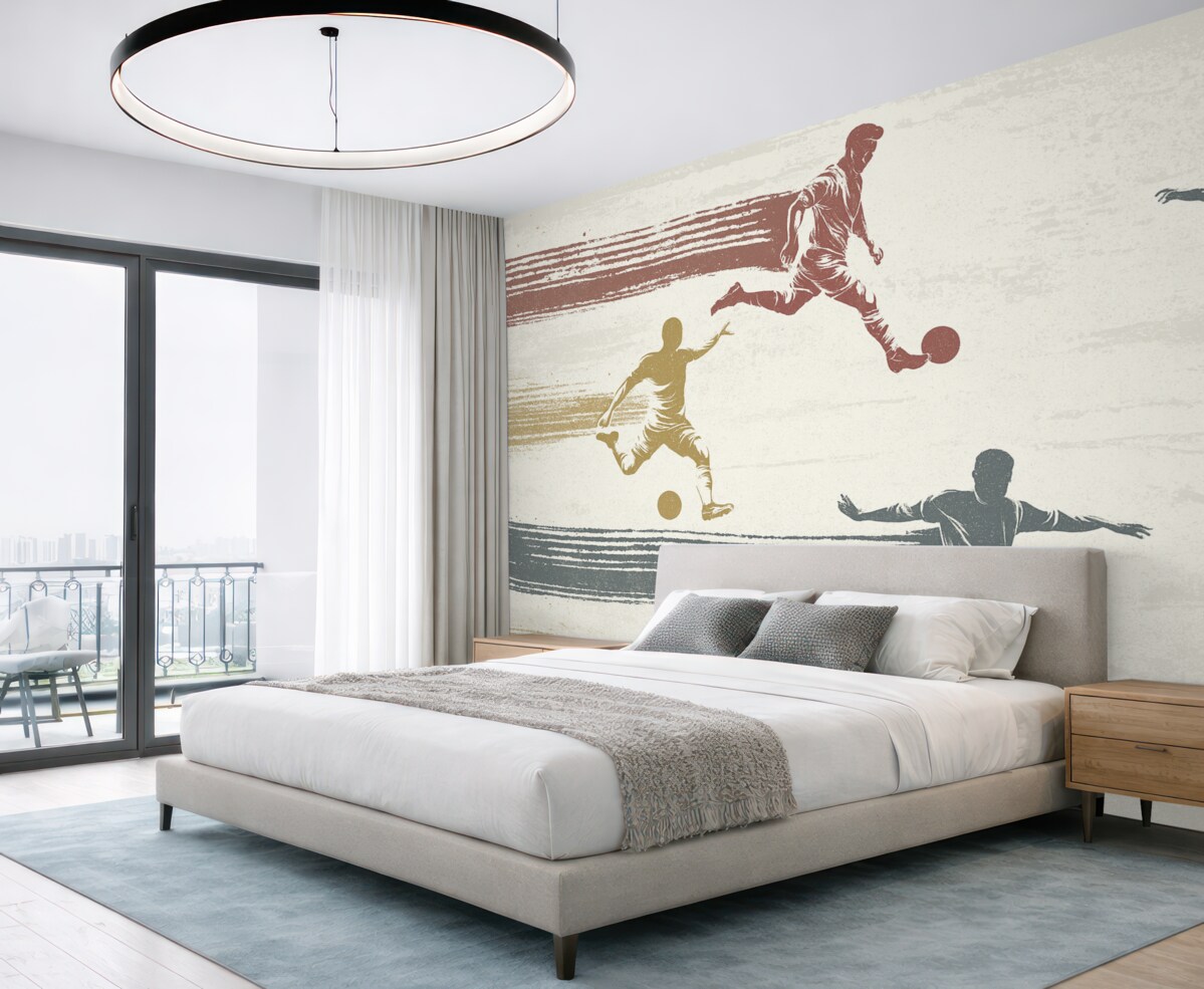 Fototapeta piłkarze w stylu retro