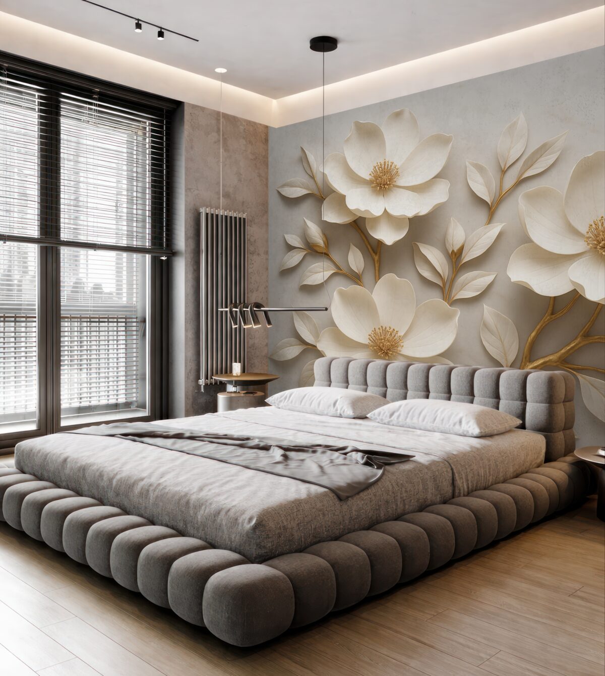 Fototapeta Eleganckie, wypukłe kwiaty o subtelnych łodygach tworzą cichą, harmonijną kompozycję.