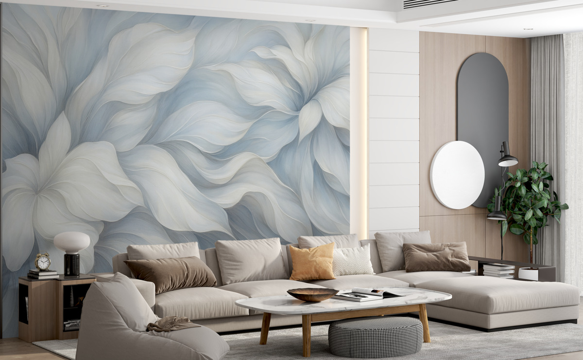 Fototapeta Abstrakcyjne kwiaty w stylu motyli w odcieniu bordowym.