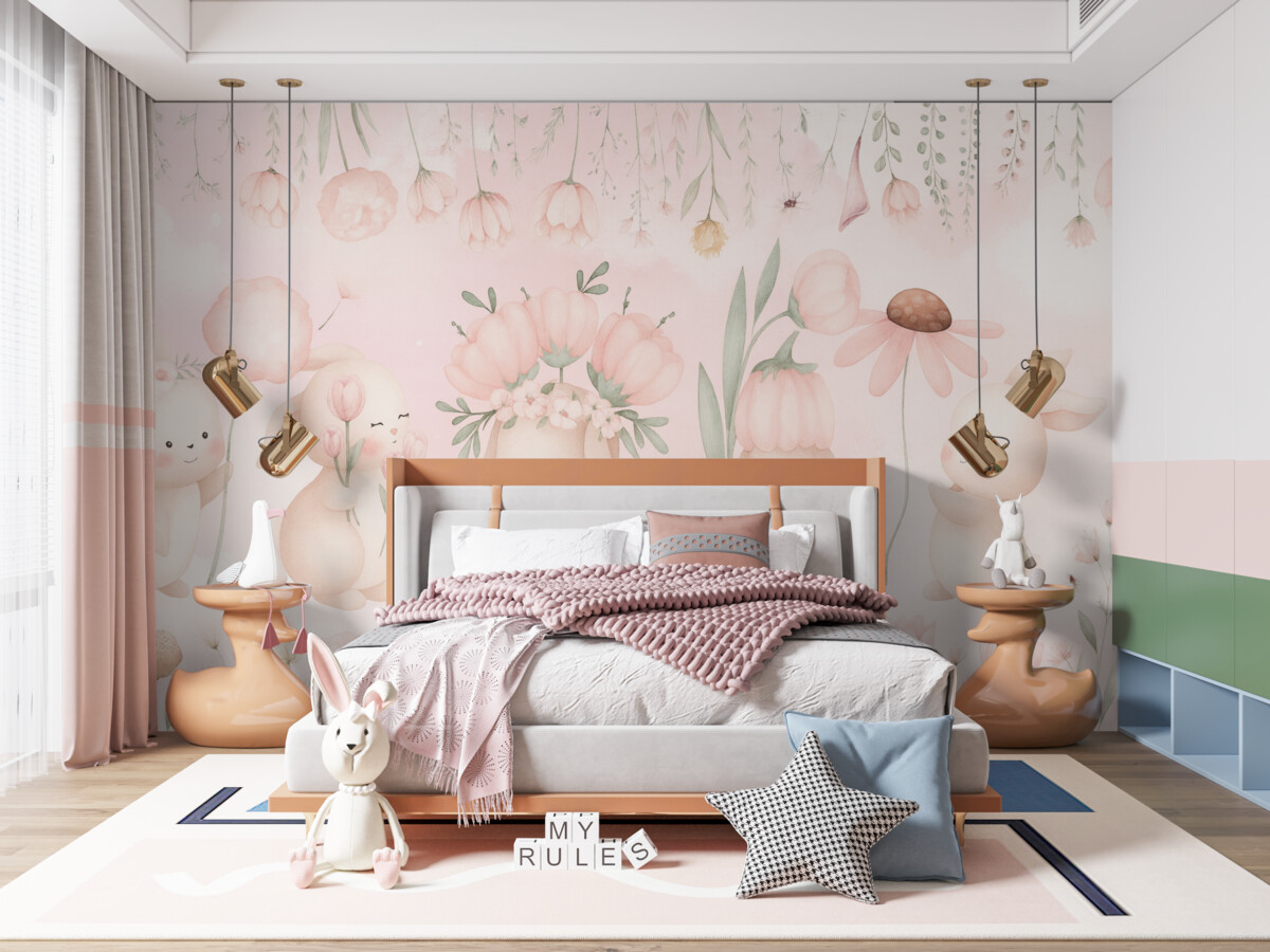 Fototapeta Zajączki w bukietach.