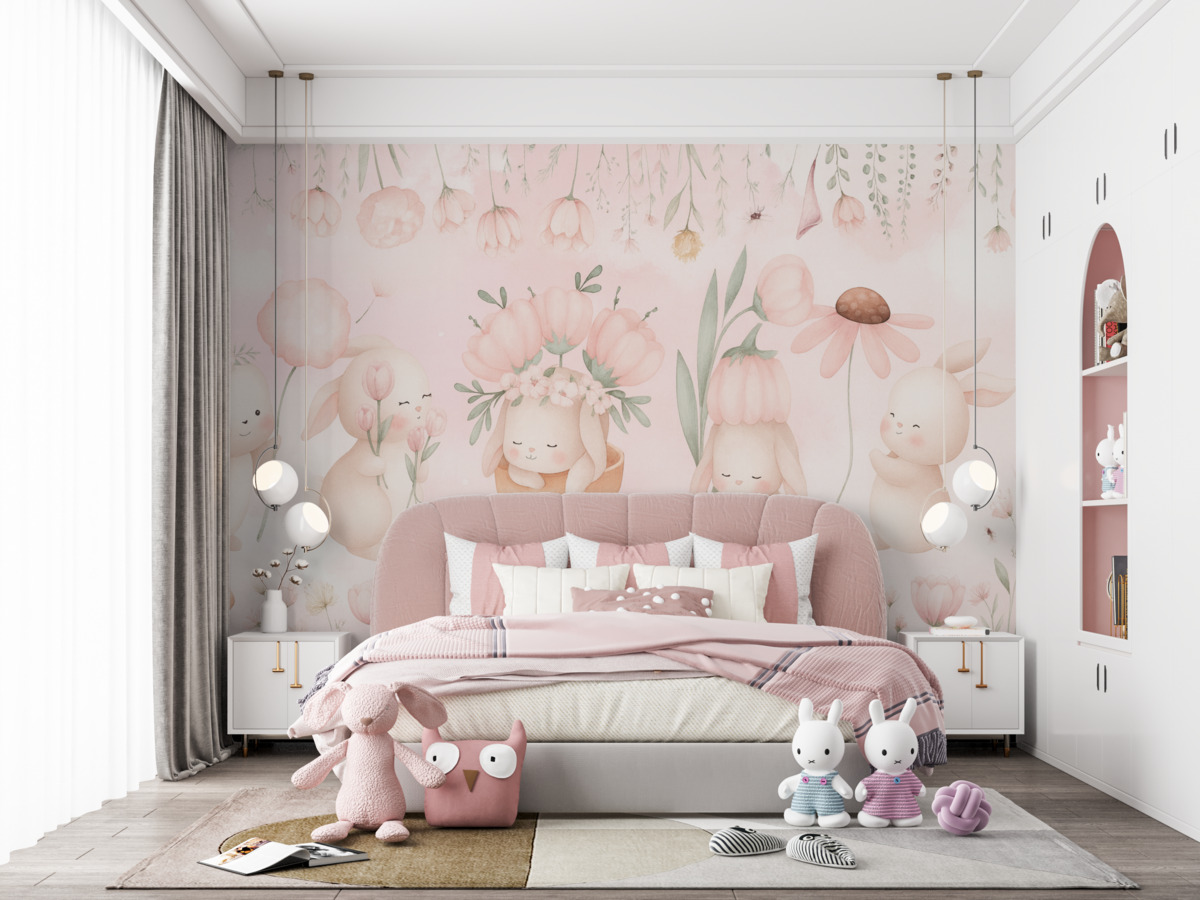 Fototapeta Zajączki w bukietach.