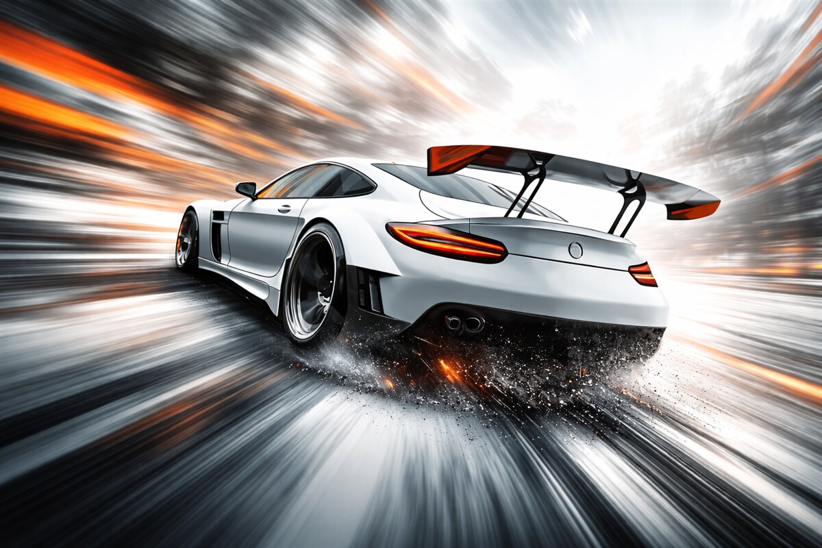 Fototapeta dynamiczny samochód sportowy