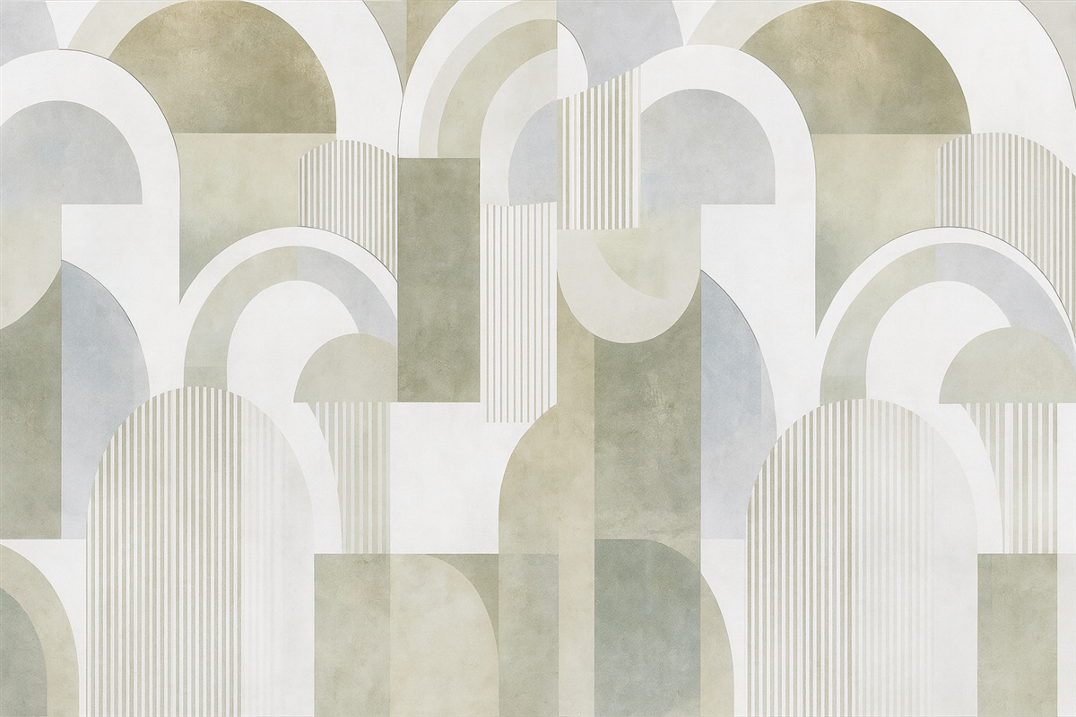 Fototapeta Abstrakcyjna geometria w nurcie art deco z efektem vintage.