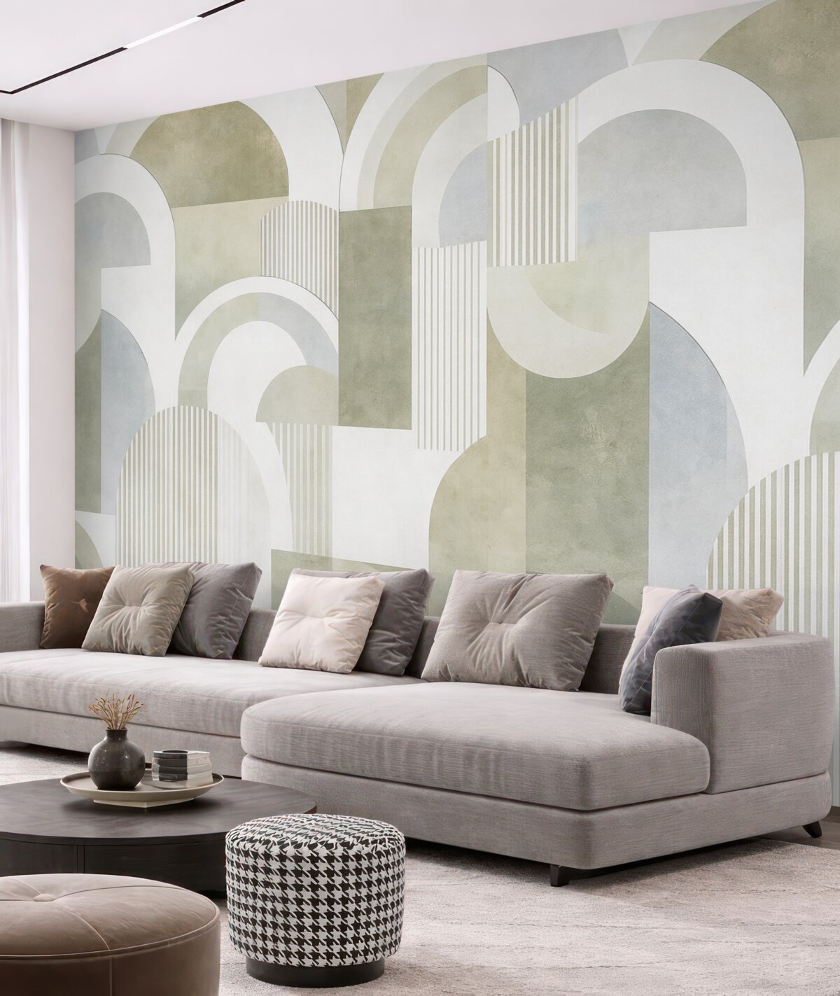 Fototapeta Abstrakcyjna geometria w nurcie art deco z efektem vintage.