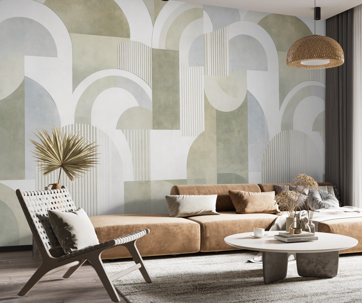 Fototapeta Abstrakcyjna geometria w nurcie art deco z efektem vintage.