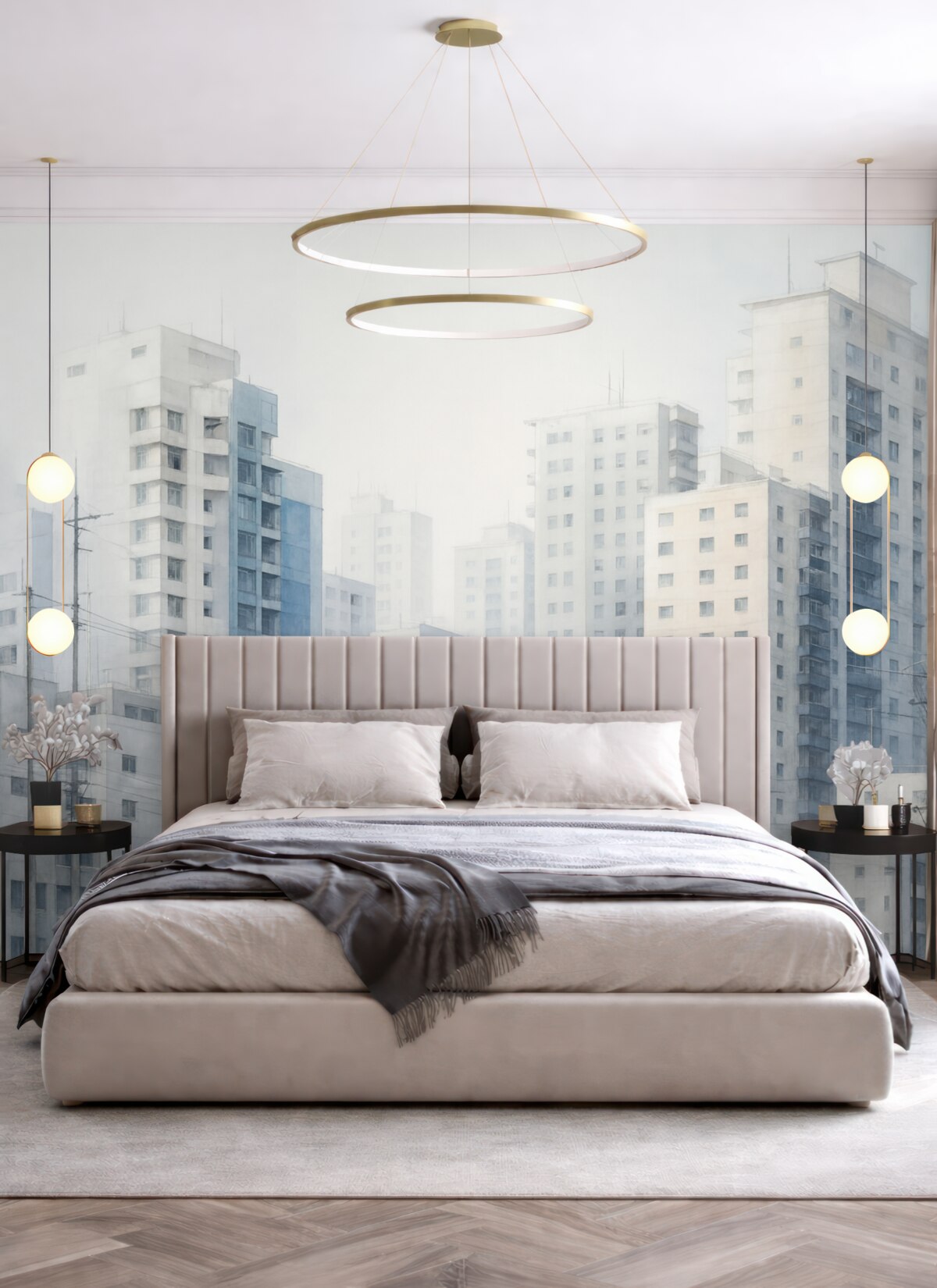 Fototapeta Obraz naśladujący abstrakcyjny krajobraz miejski.