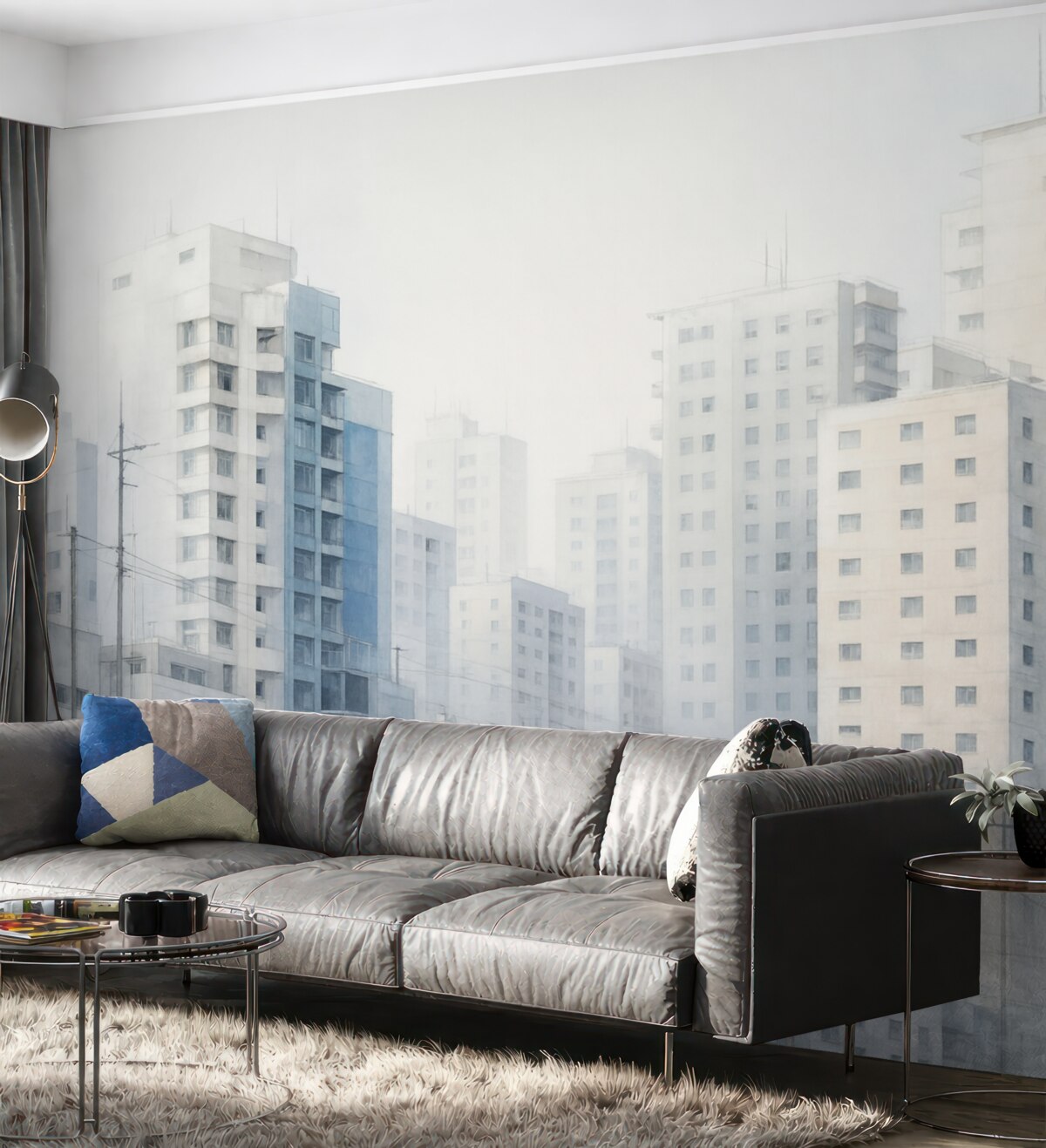 Fototapeta Obraz naśladujący abstrakcyjny krajobraz miejski.