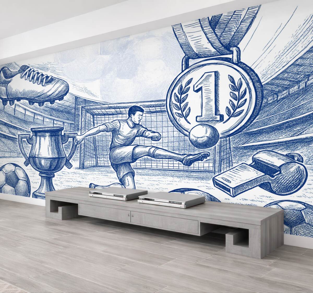 Fototapeta Cechy związane z piłką nożną.