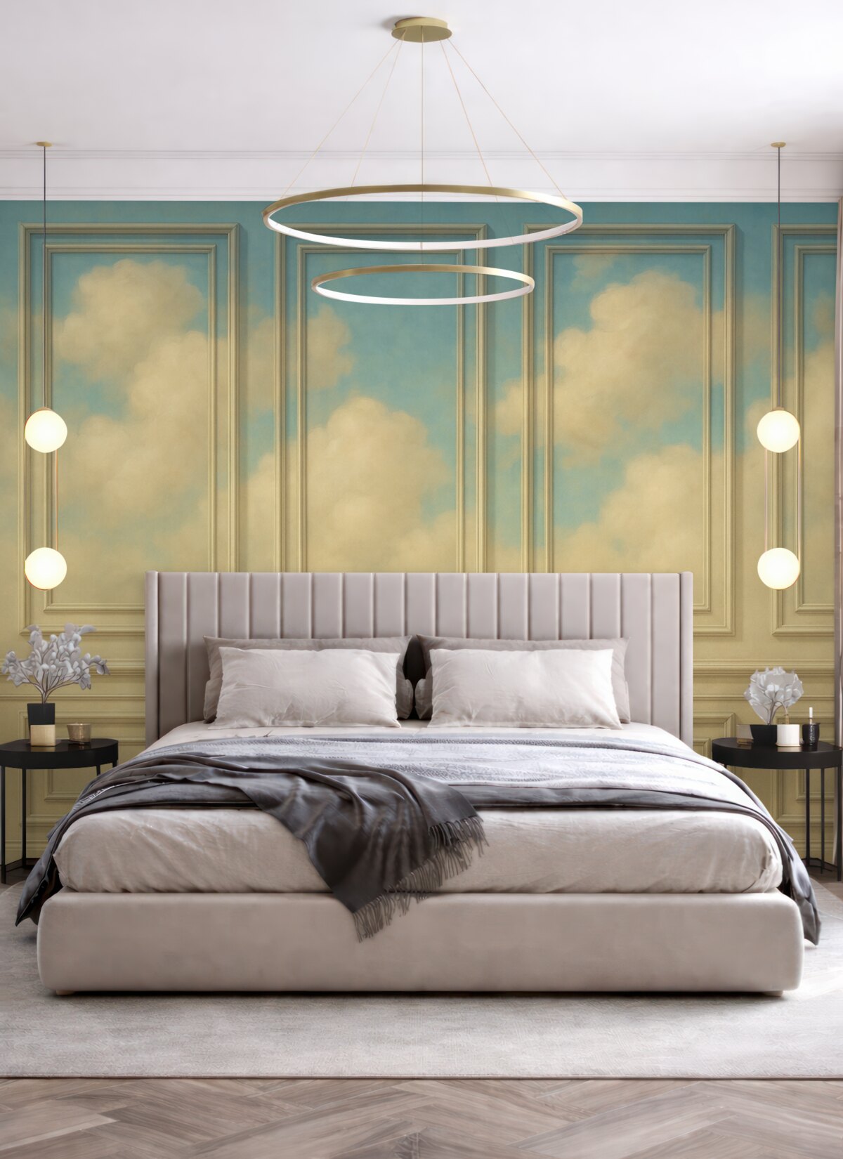 Fototapeta Naśladowanie kształtowania z delikatnymi chmurami.