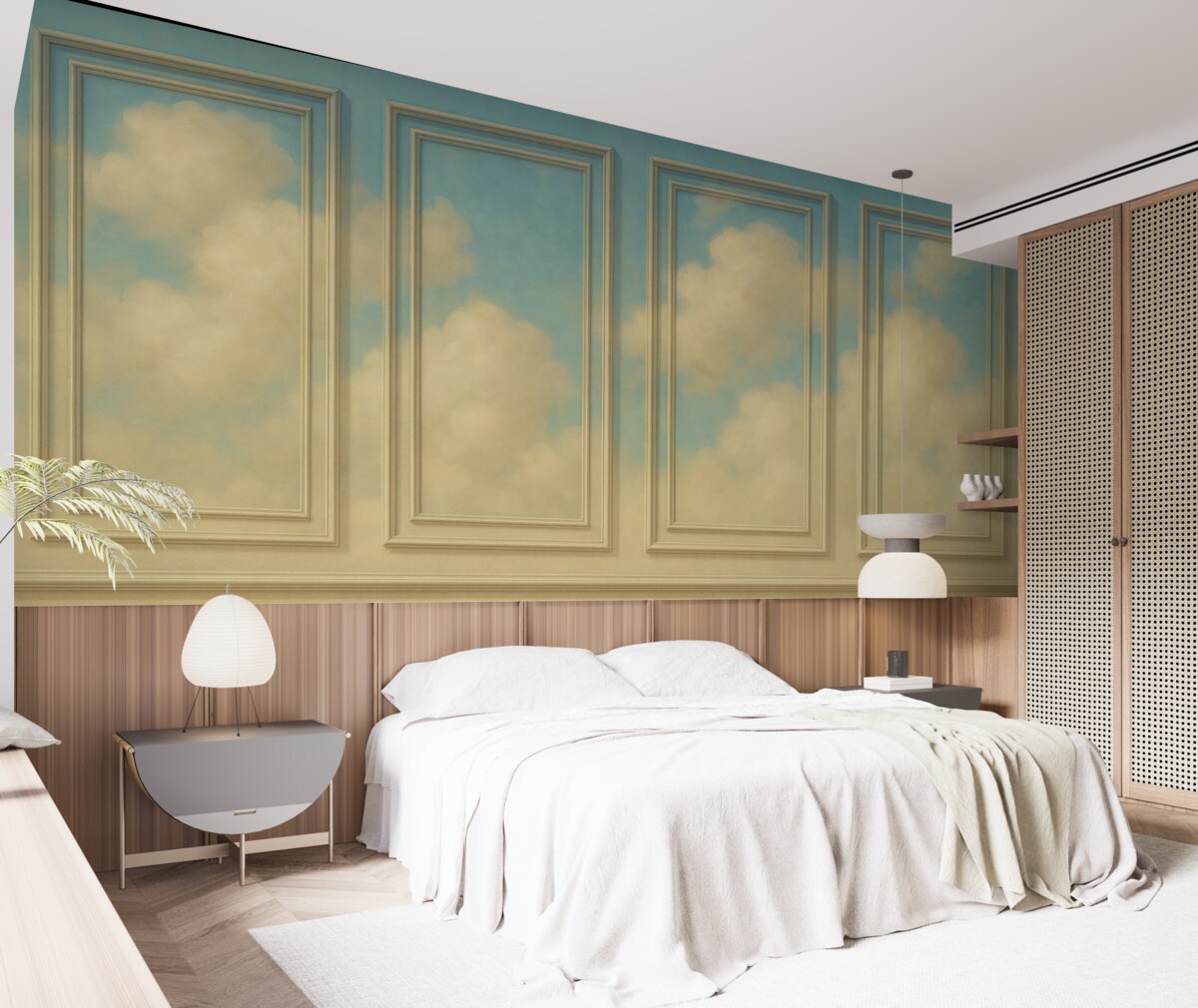 Fototapeta Naśladowanie kształtowania z delikatnymi chmurami.