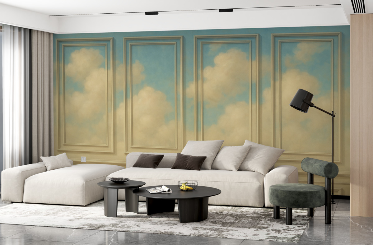 Fototapeta Naśladowanie kształtowania z delikatnymi chmurami.