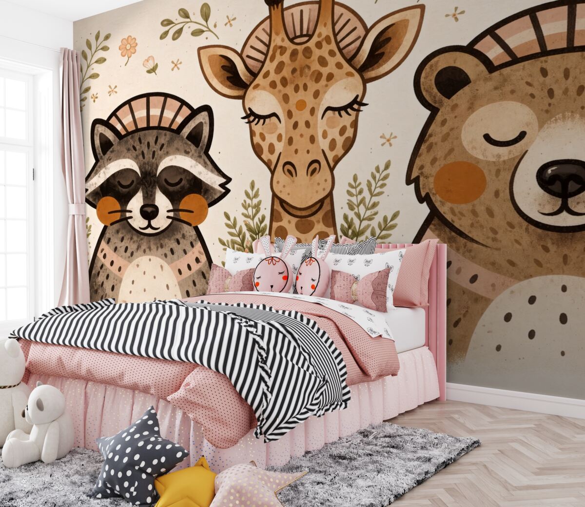 Fototapeta Zwierzęta namalowane akwarelą.