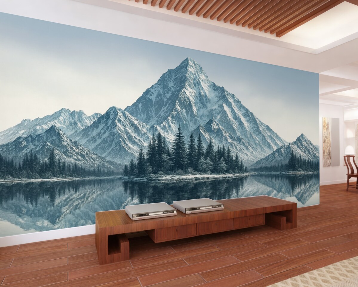 Fototapeta Góry, las oraz jezioro.