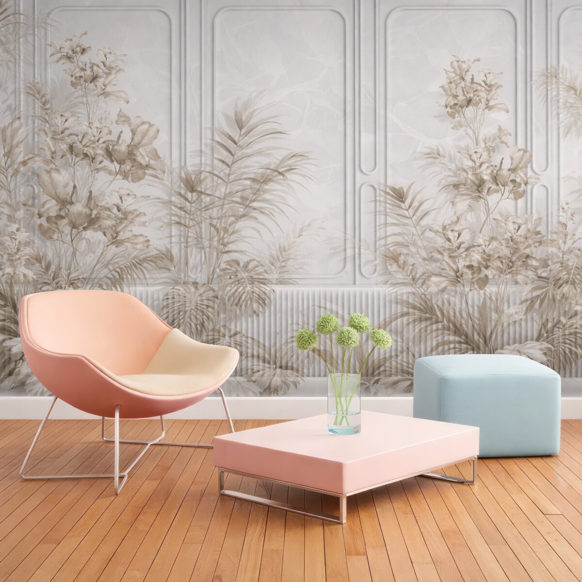 Fototapeta Rośliny na powierzchni paneli.