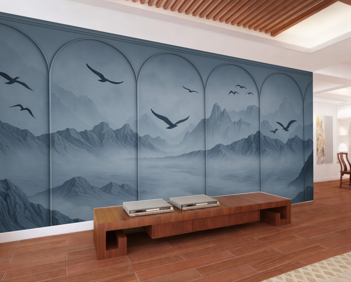 Fototapeta Góry za pomocą paneli.