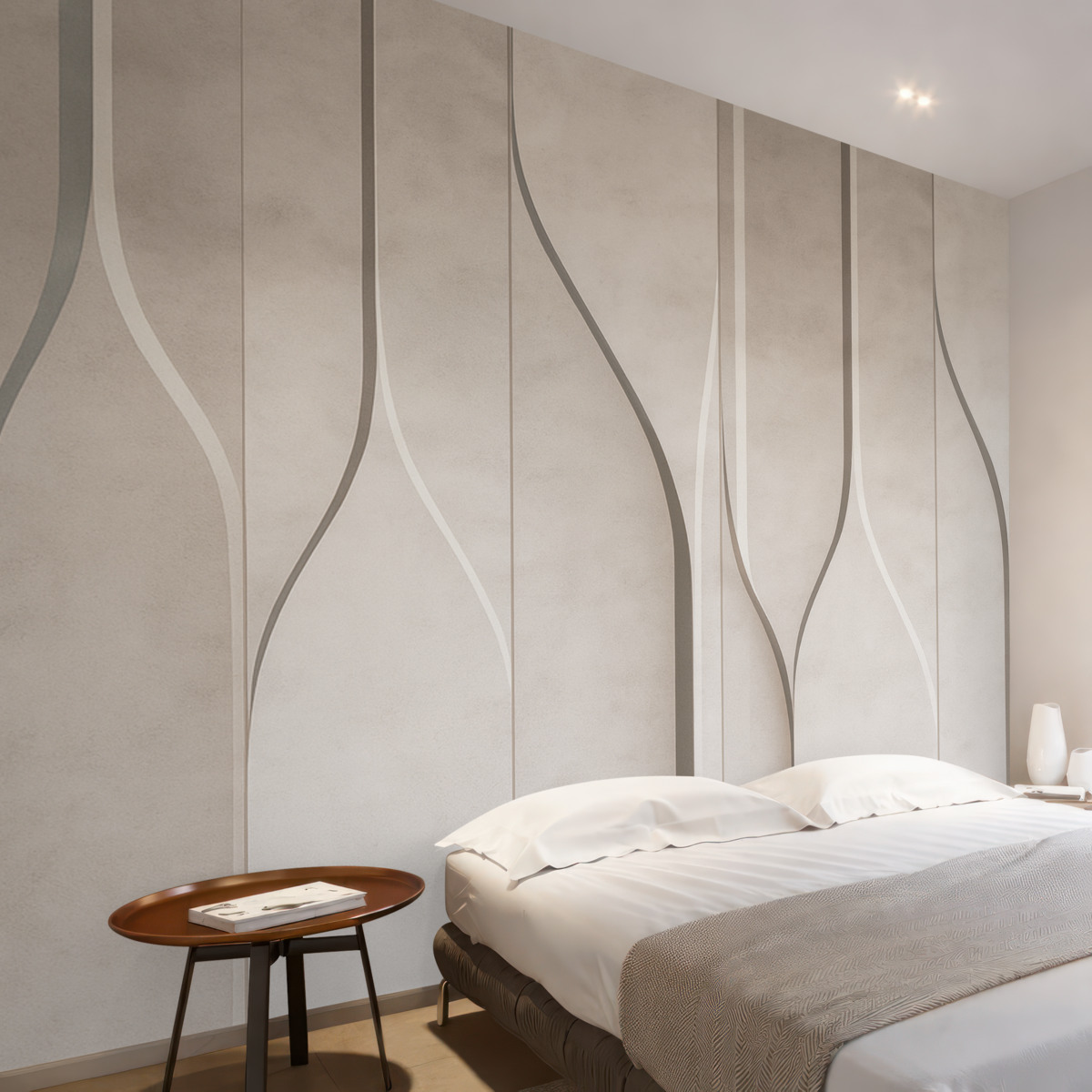 Fototapeta imitacja paneli ściennych w kolorach beżowych