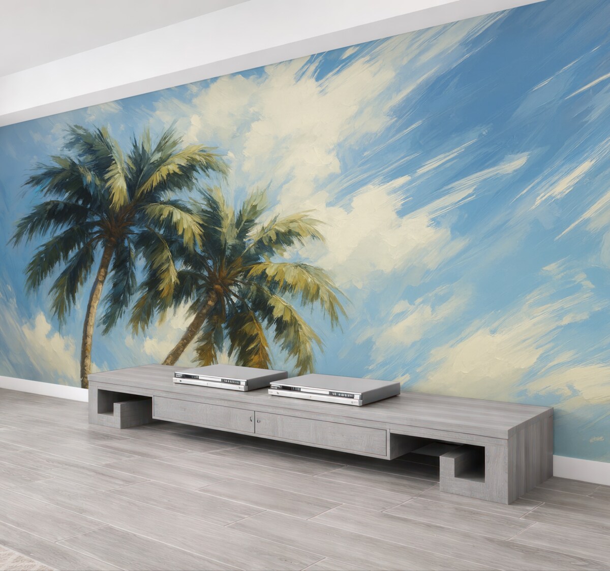 Fototapeta Grafika naśladująca palmy.