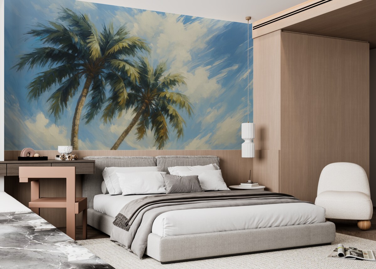 Fototapeta Grafika naśladująca palmy.