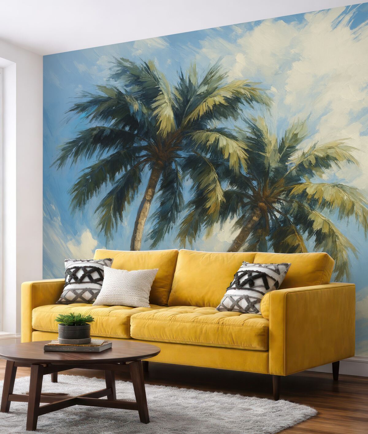 Fototapeta Grafika naśladująca palmy.