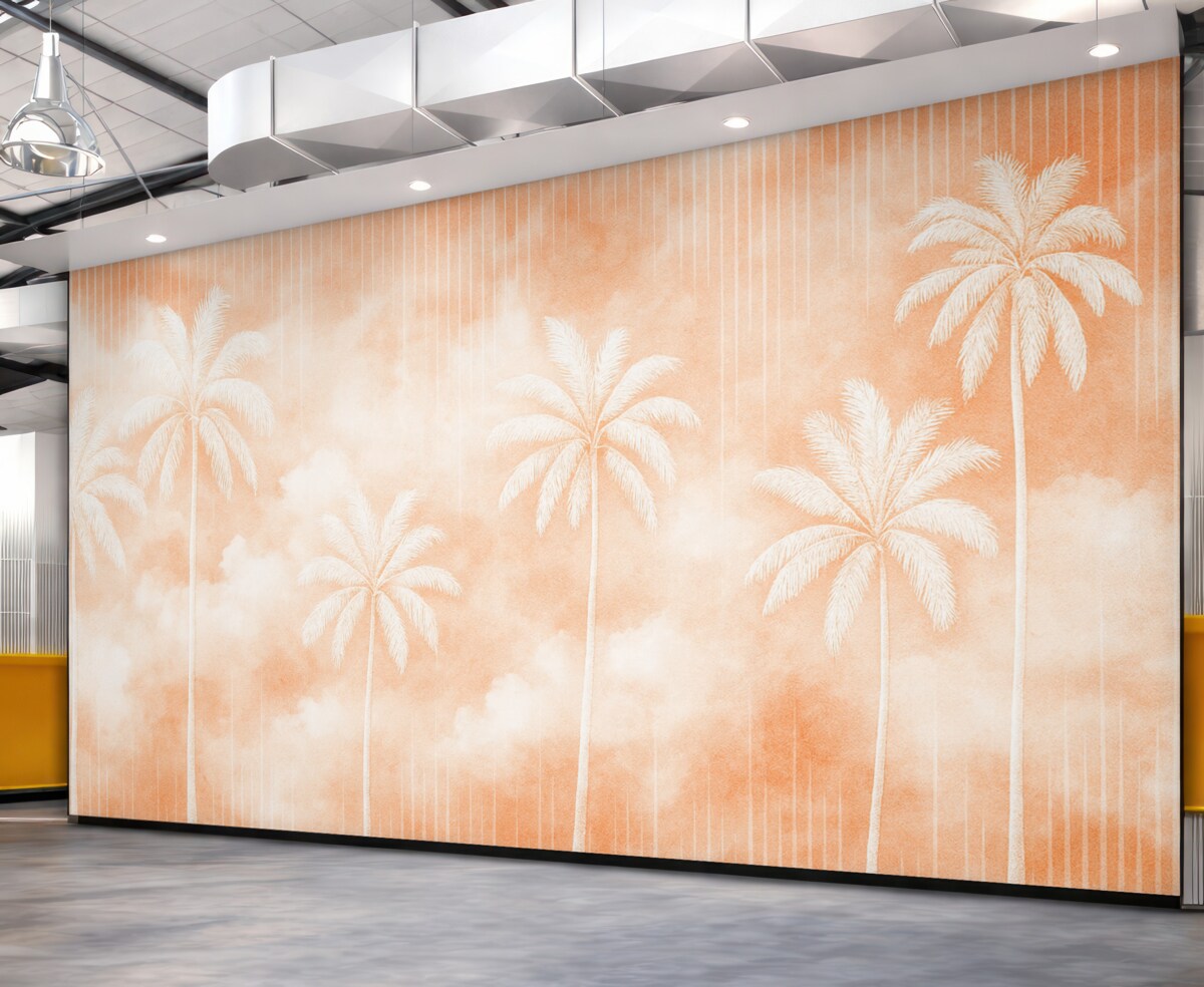 Fototapeta Mgła z dłońmi palmowymi.