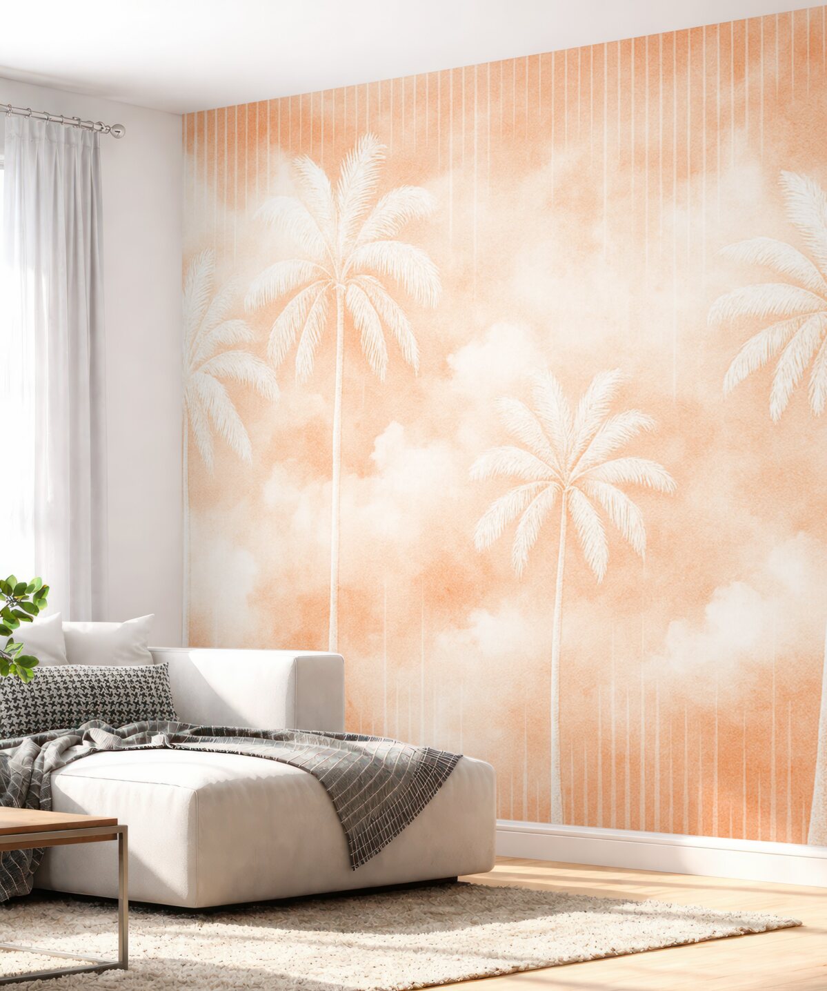 Fototapeta Mgła z dłońmi palmowymi.