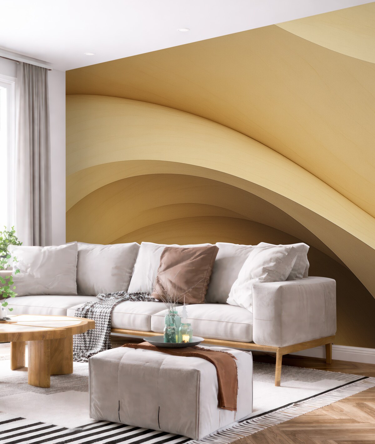 Fototapeta abstrakcyjny, fale, delikatne krzywe, piaskowy, gładki, kontury, współczesny