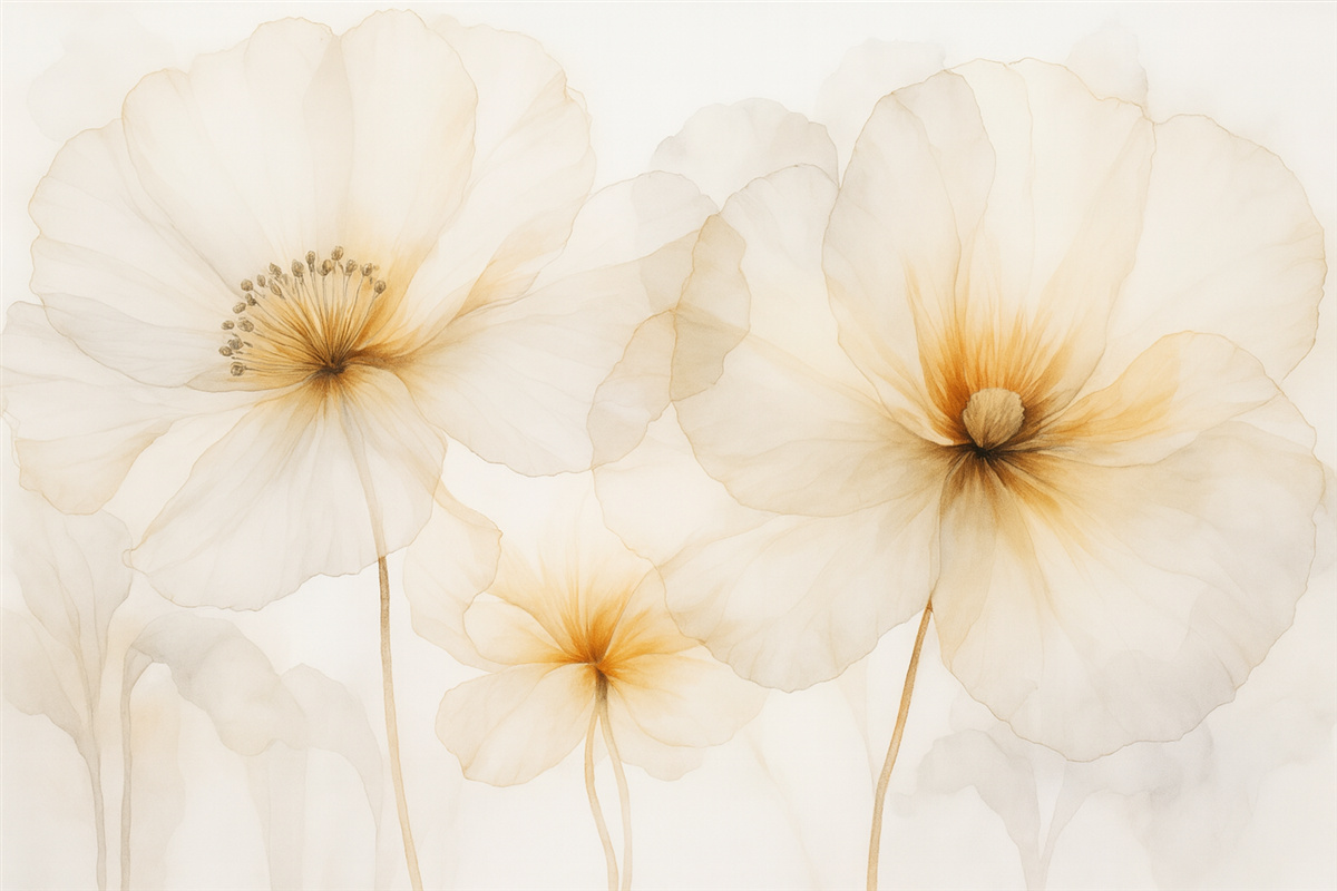 Fototapeta Kwiaty przypominające akwarelę