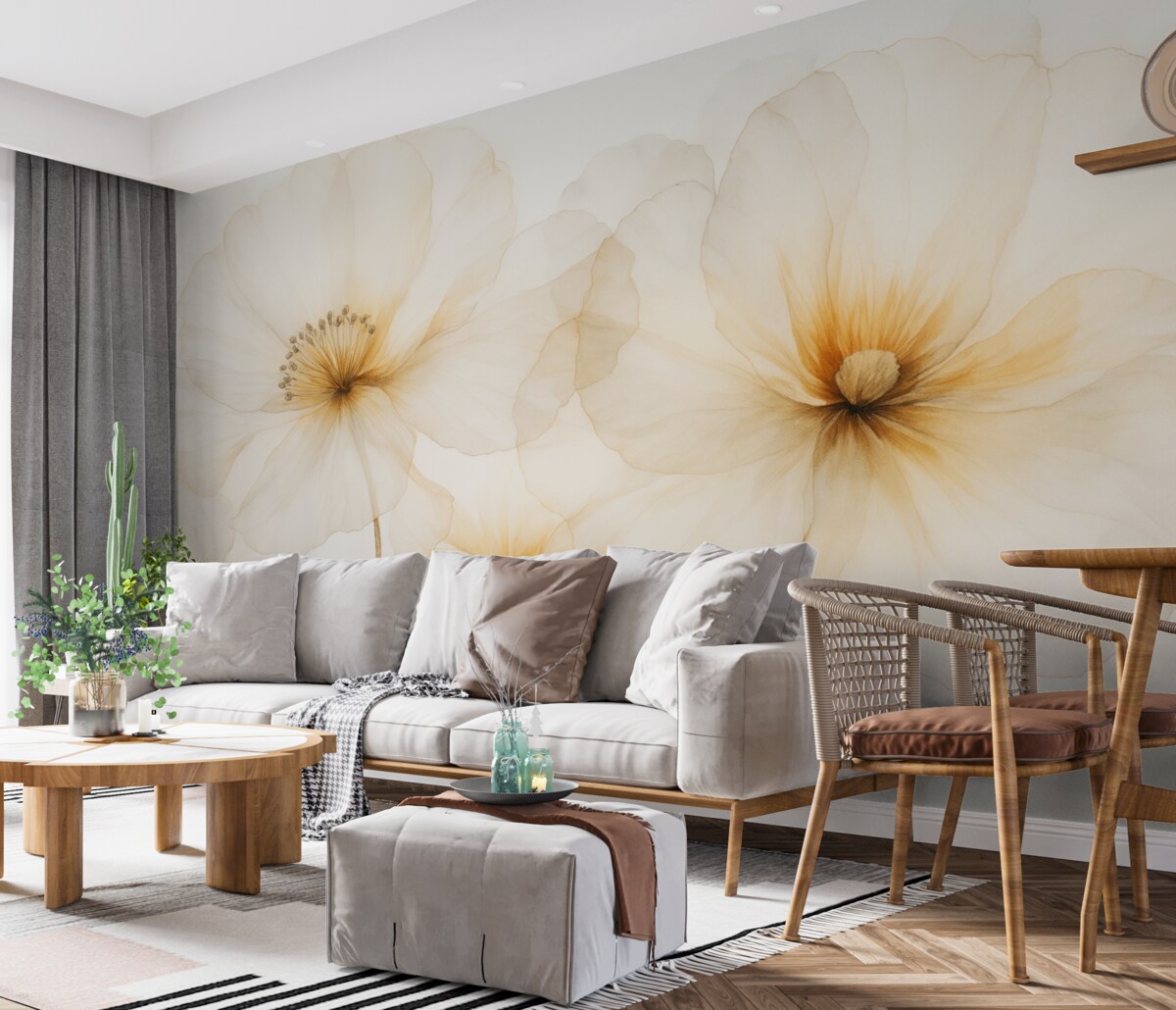 Fototapeta Kwiaty przypominające akwarelę