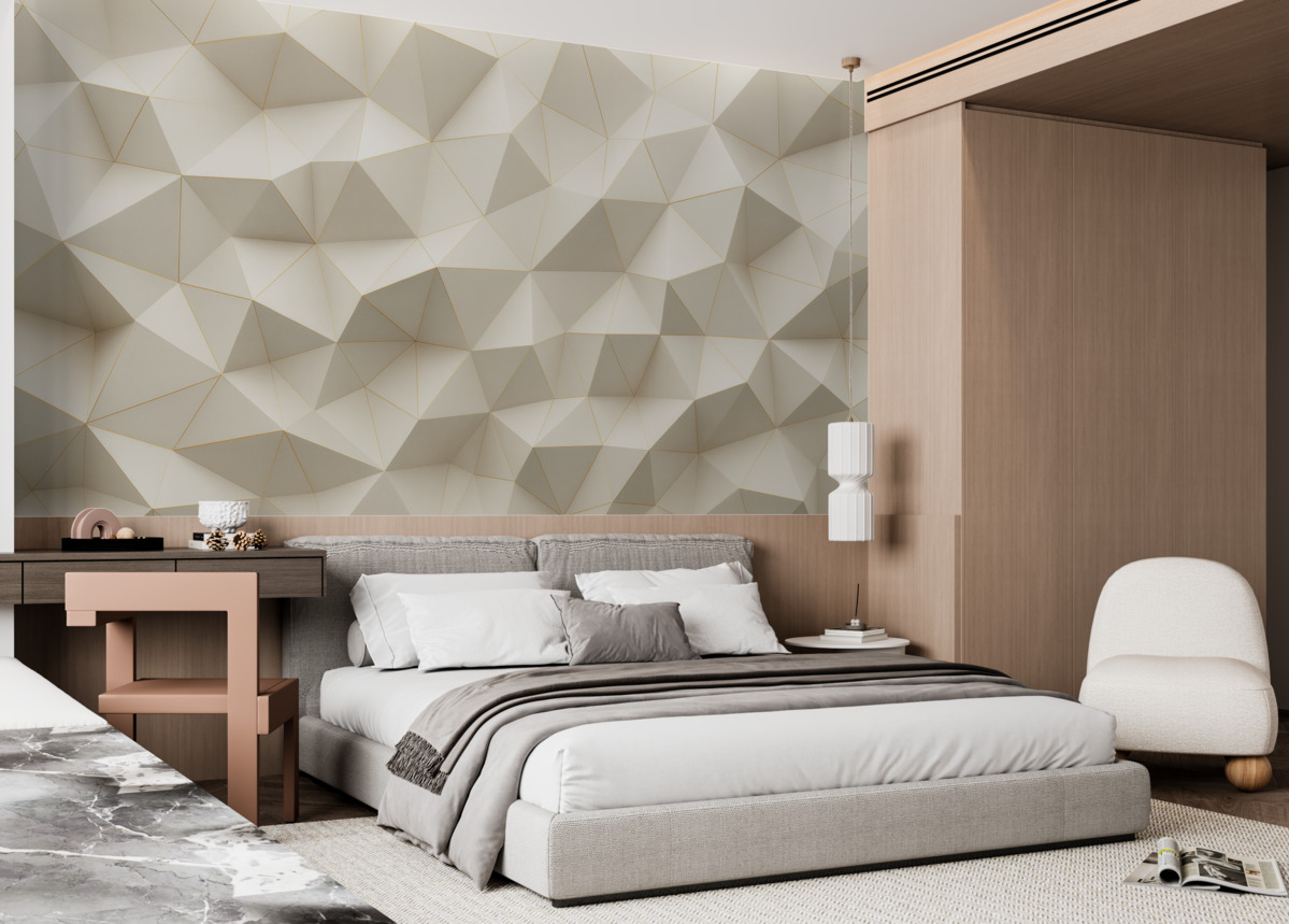 Fototapeta Geometria, abstrakcja, światło, wielokąty, motyw, forma.