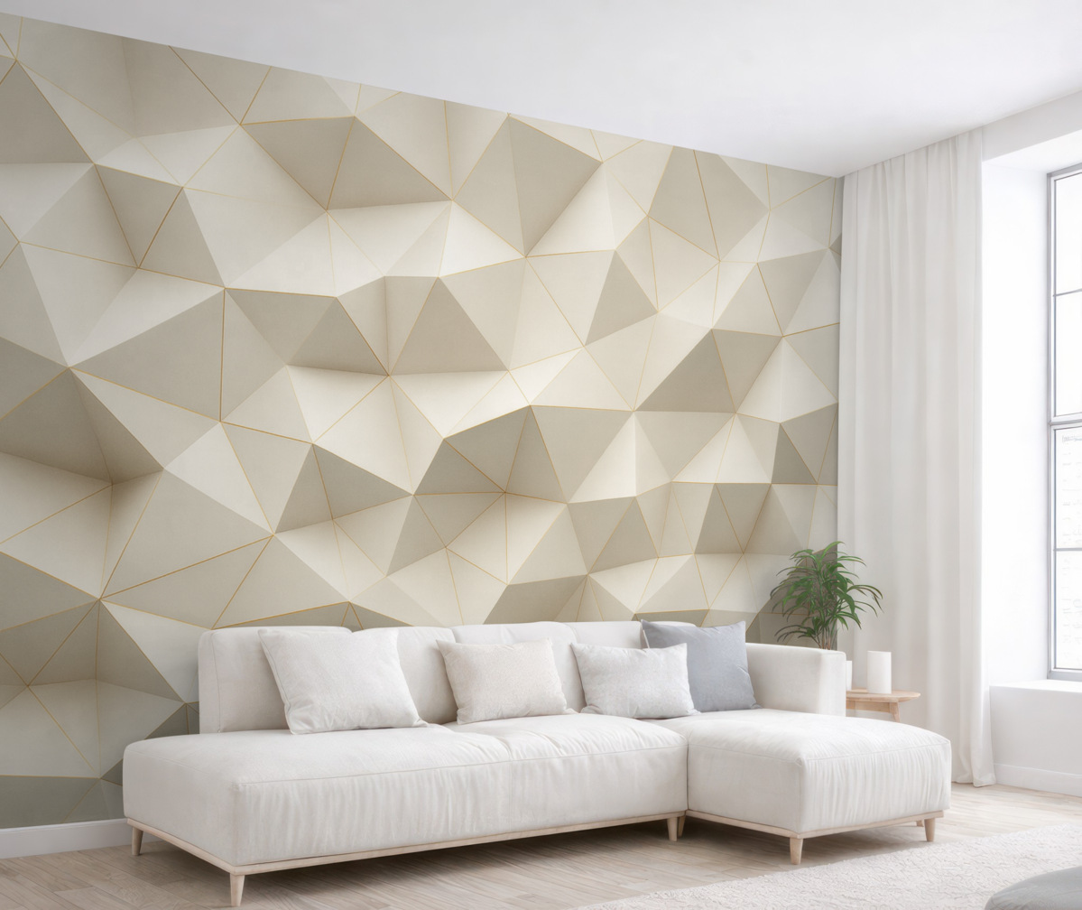 Fototapeta Geometria, abstrakcja, światło, wielokąty, motyw, forma.