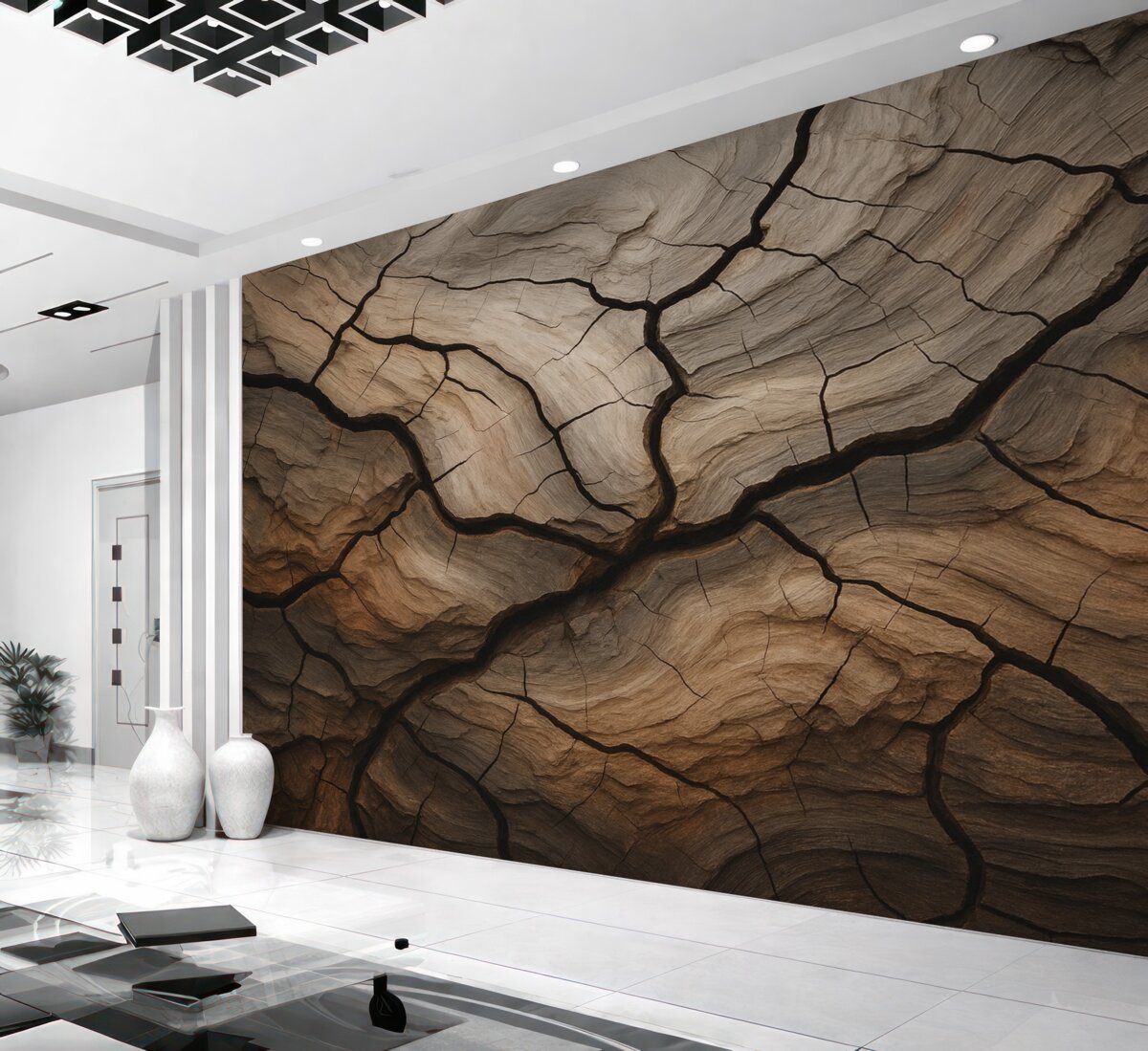 Fototapeta Drewno, szczeliny, iluminacja, faktura, kora, organiczny.