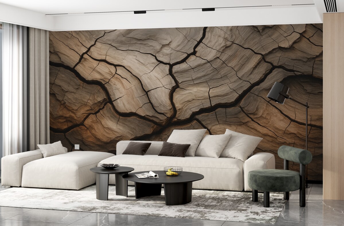 Fototapeta Drewno, szczeliny, iluminacja, faktura, kora, organiczny.