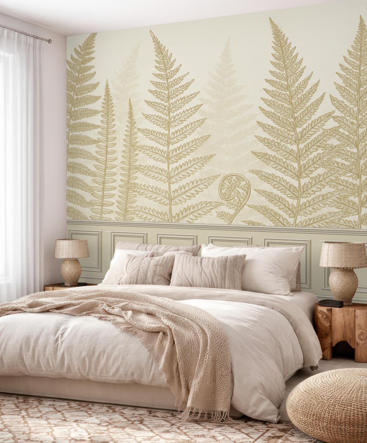 Fototapeta Liście, rośliny, paprocie, światło, botanik, ilustracja.