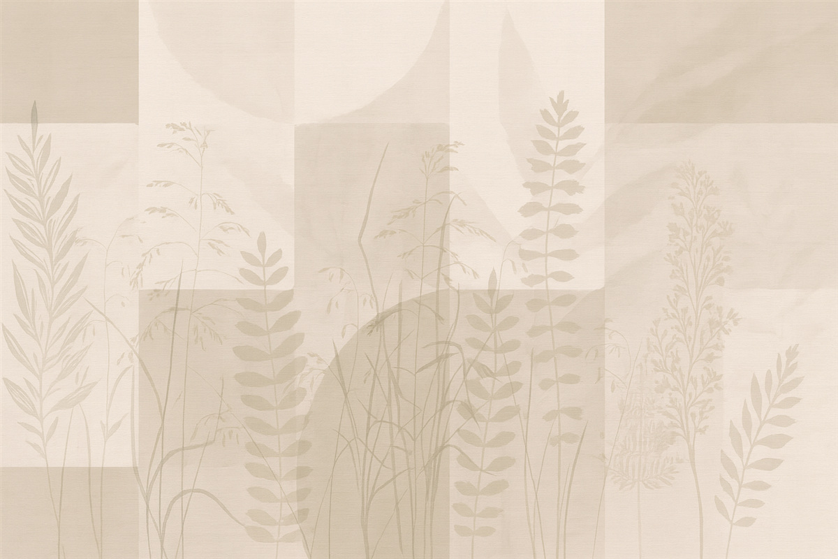 Fototapeta Abstrakcja z roślinnością, geometria.