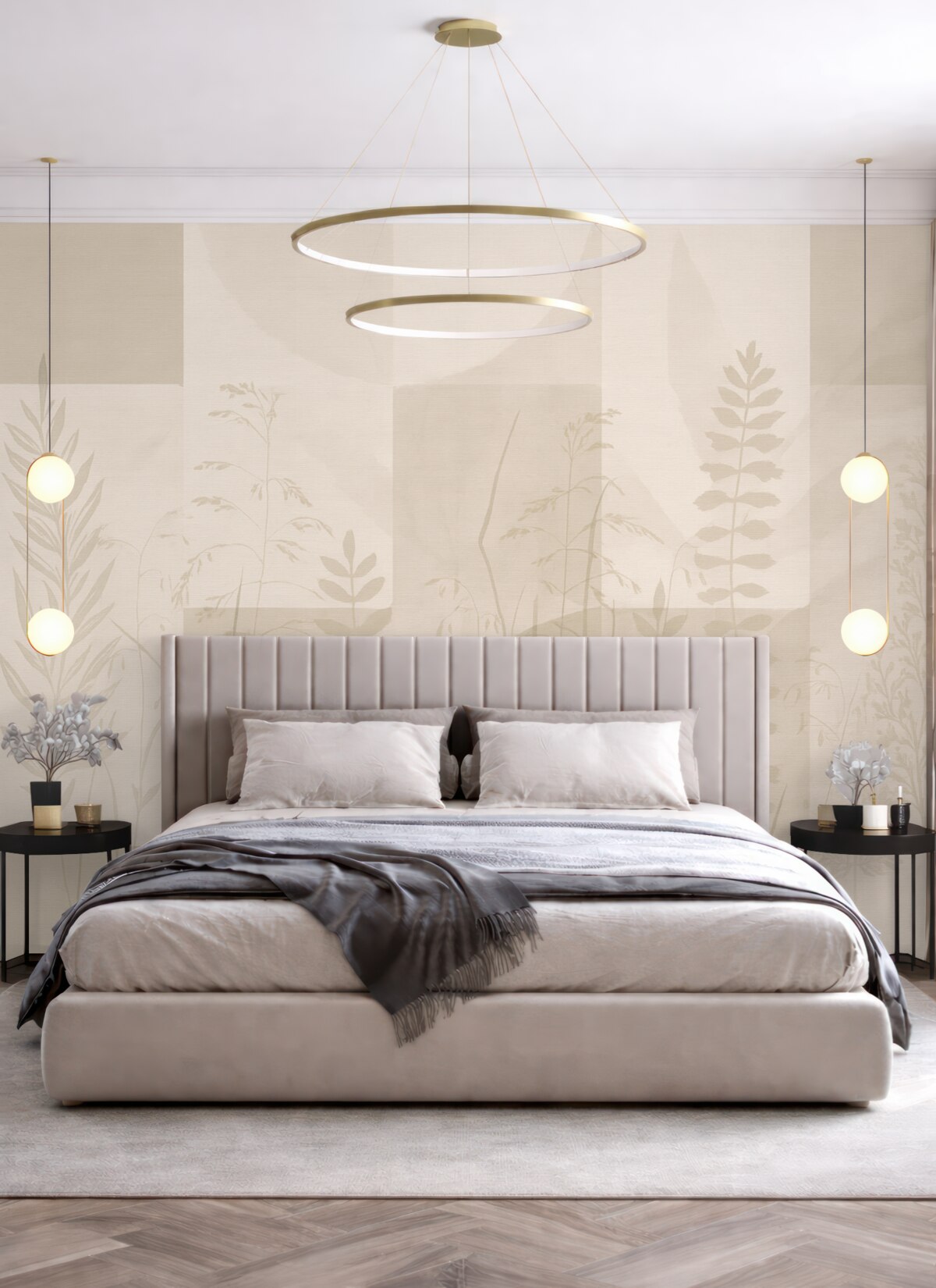 Fototapeta Abstrakcja z roślinnością, geometria.