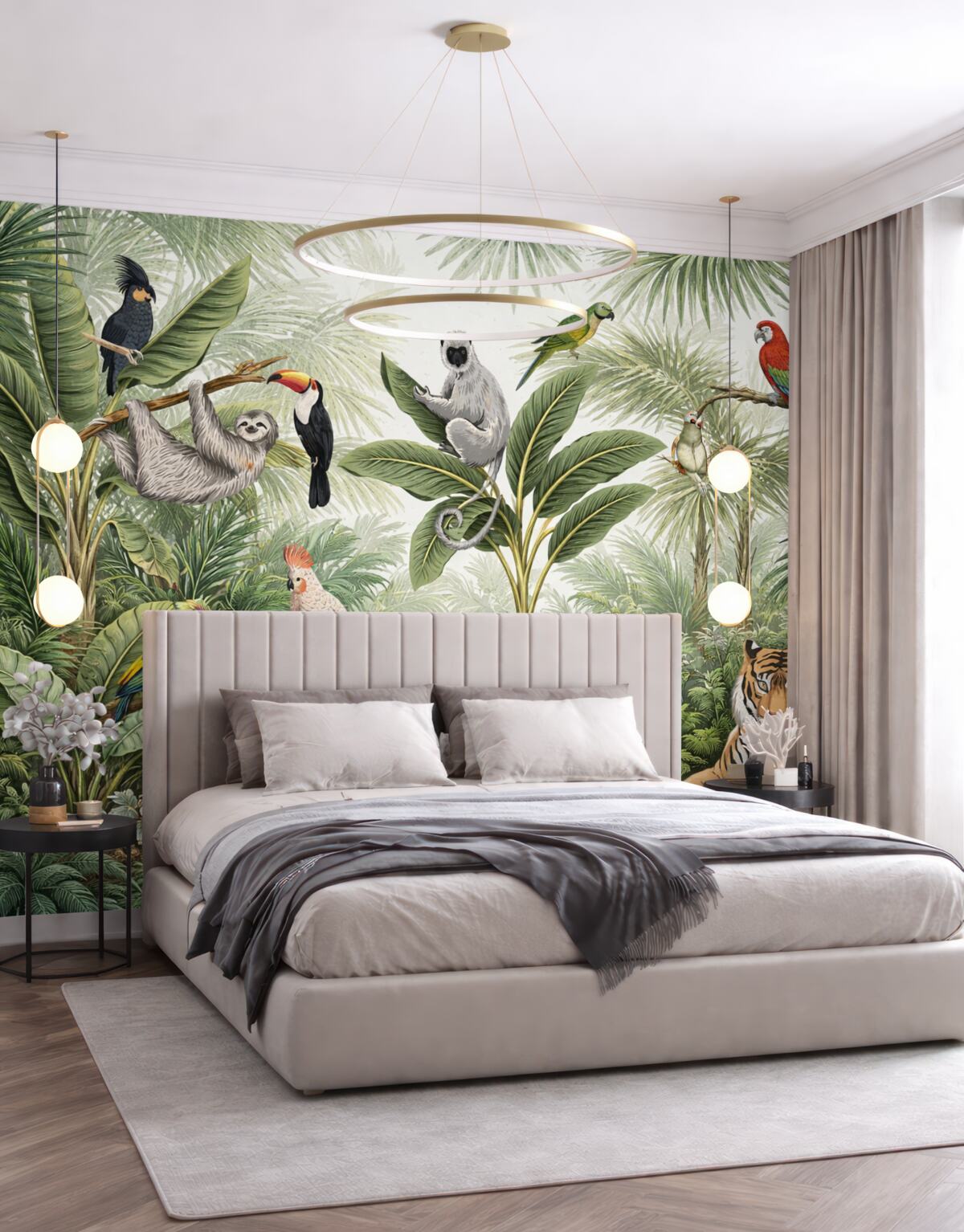 Fototapeta Fauna i ptaki w dżungli.