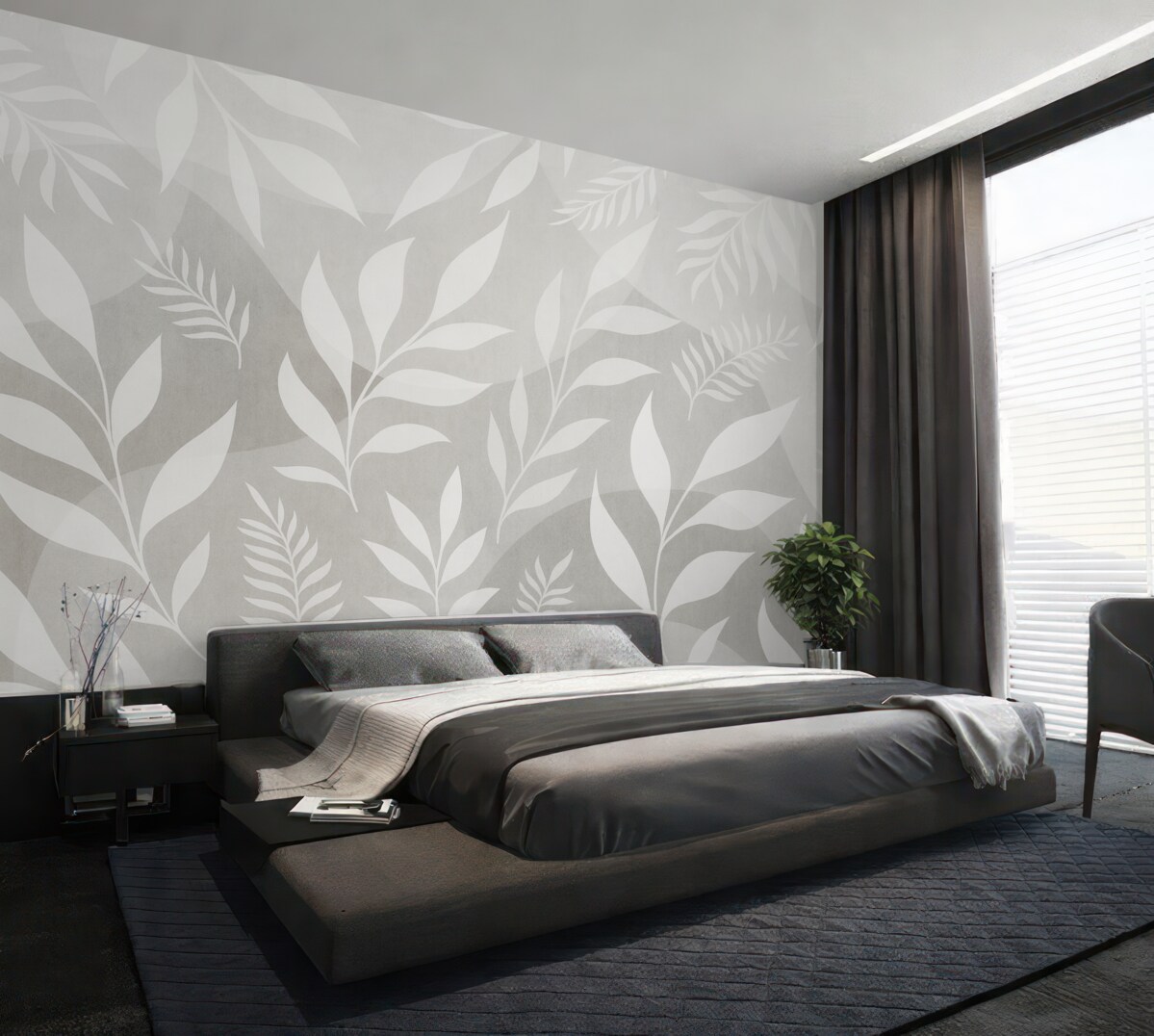 Fototapeta Postacie gałązek na tle abstrakcyjnych kręgów.