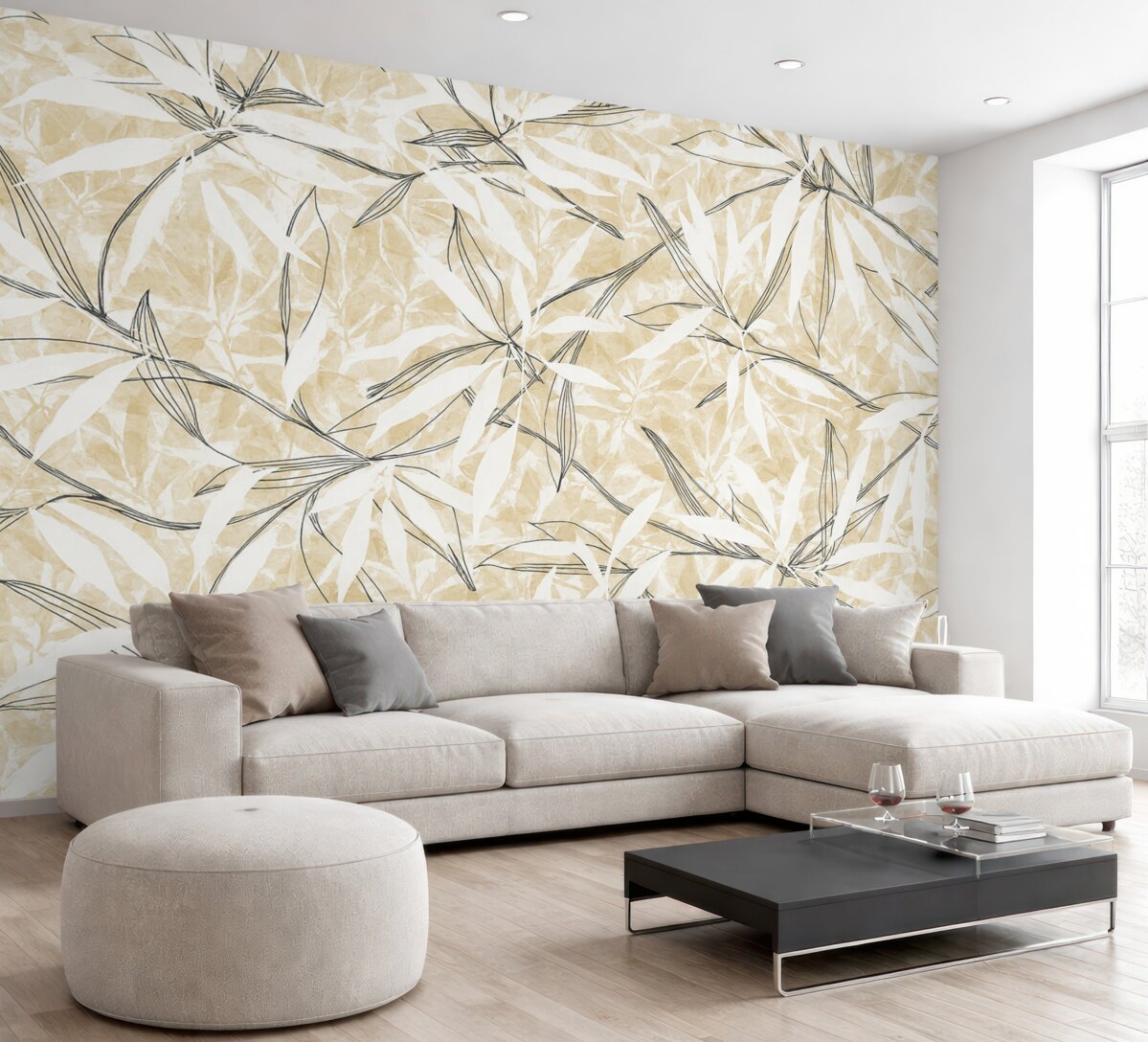 Fototapeta Wzór z różnorodnymi liśćmi.