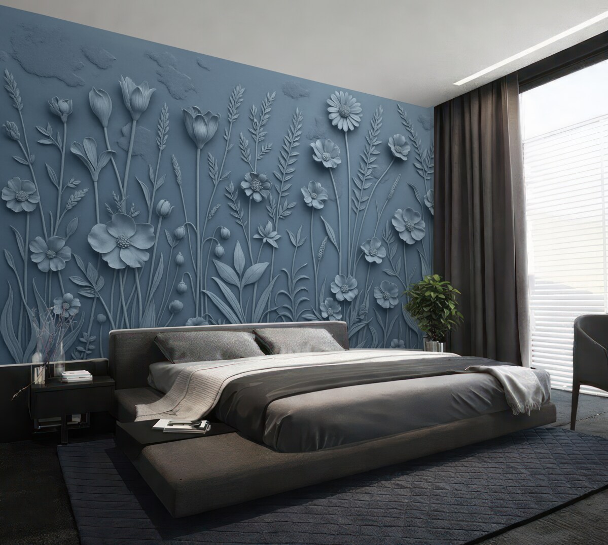 Fototapeta Kwiaty polne w technologii 3D.