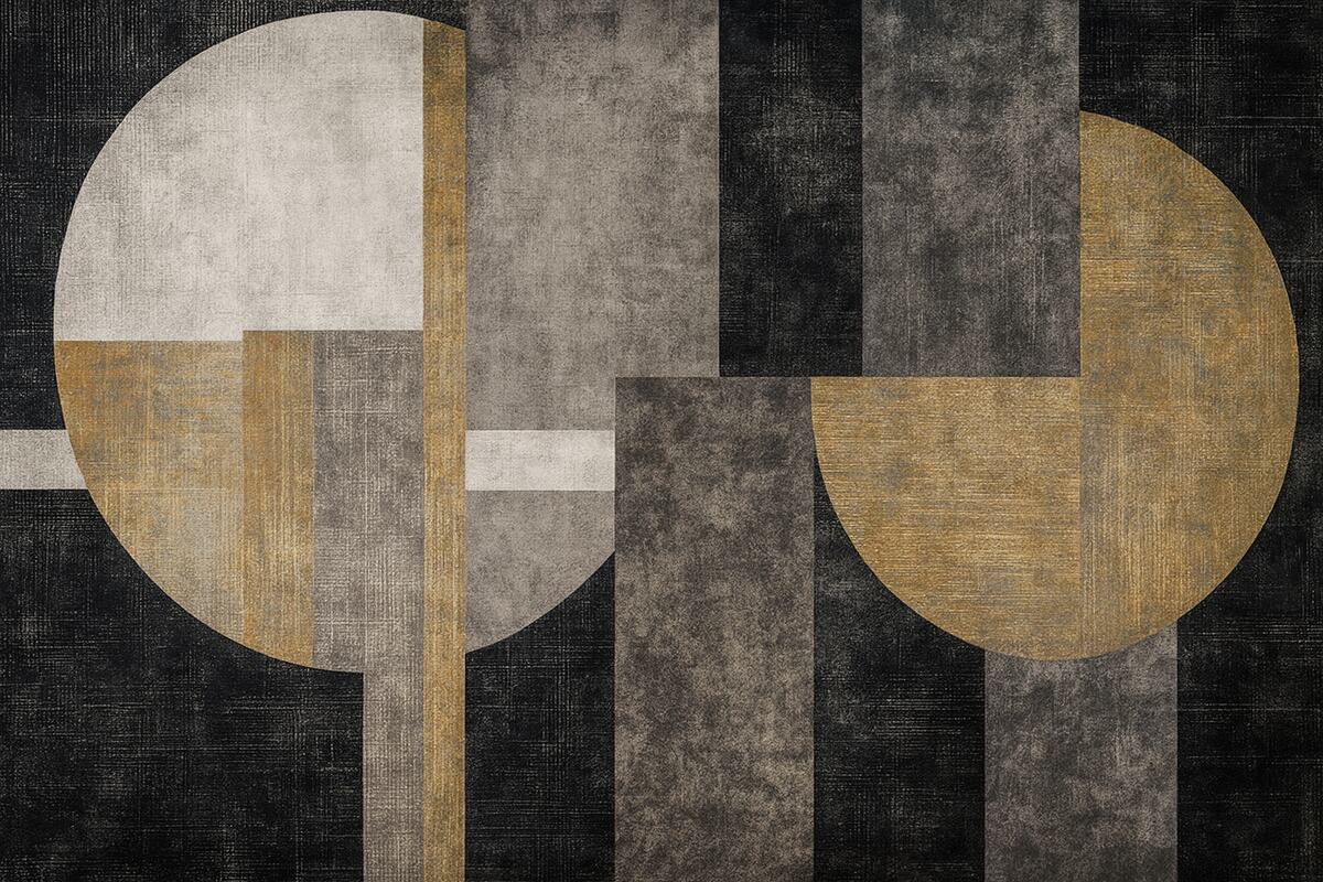 Fototapeta Współczesna teksturowana abstrakcja w odcieniach czarnego i pomarańczowego.