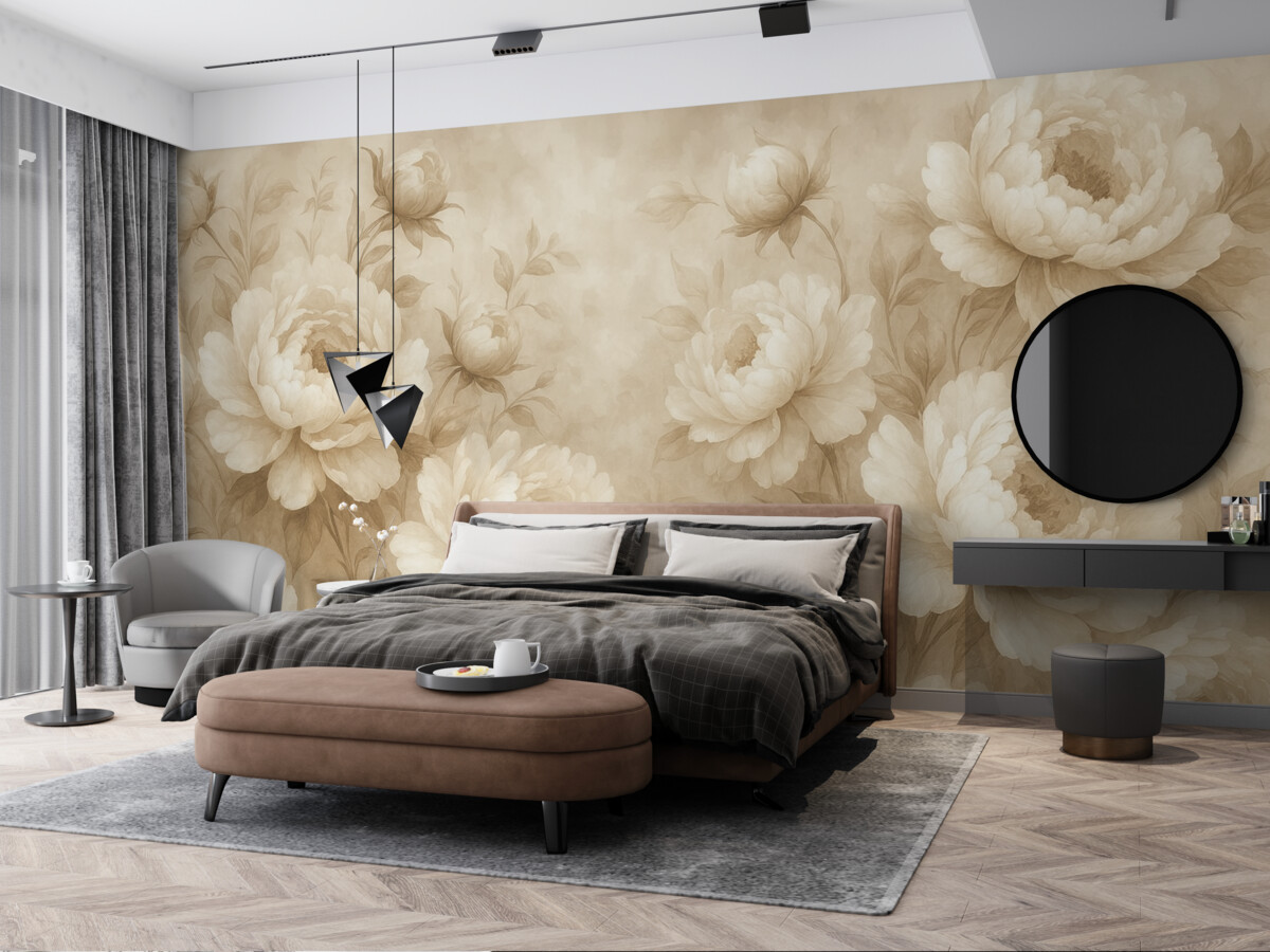 Fototapeta Piwonie o jasnych i subtelnych odcieniach.