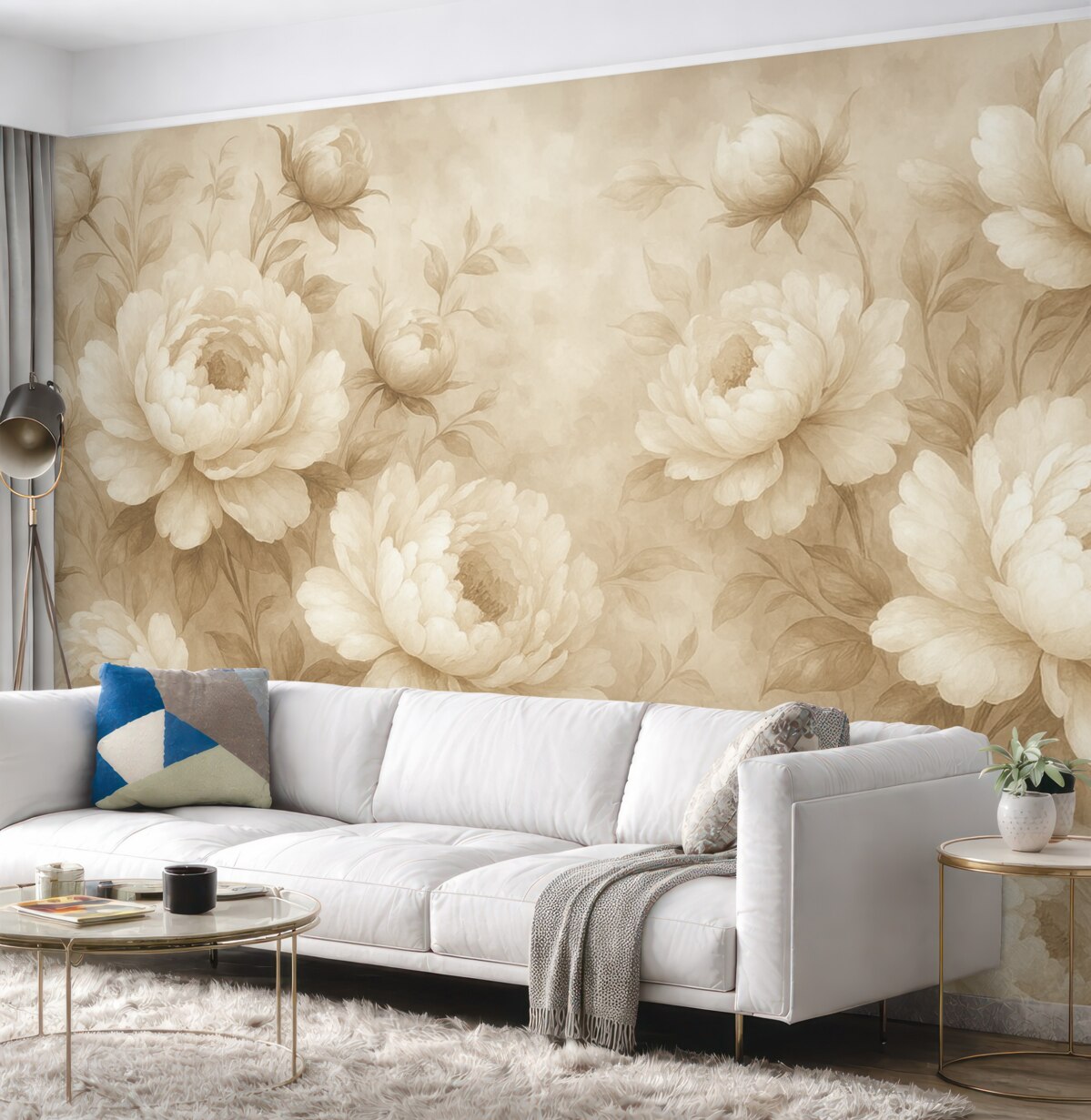 Fototapeta Piwonie o jasnych i subtelnych odcieniach.