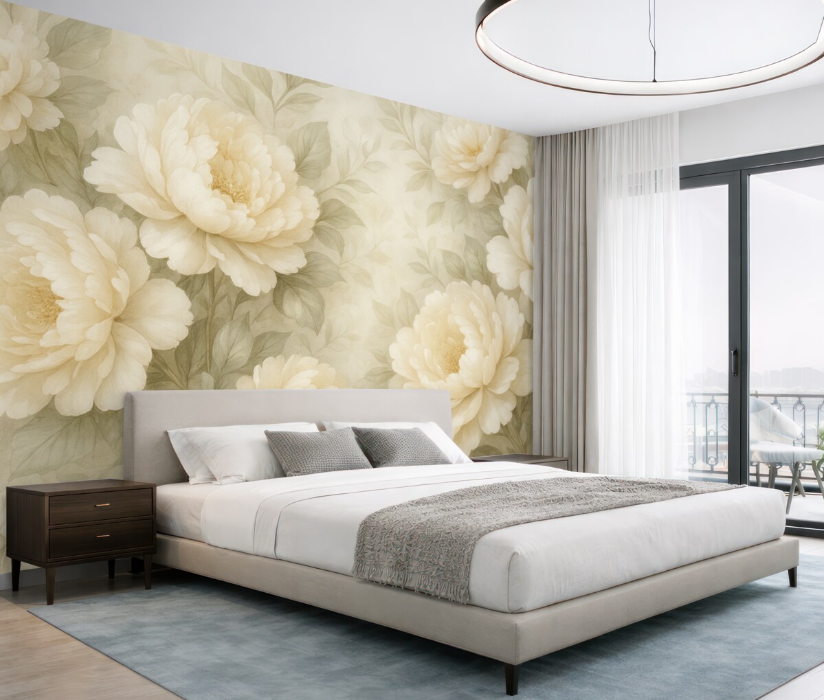 Fototapeta Piwonie w jasnych i subtelnych odcieniach.