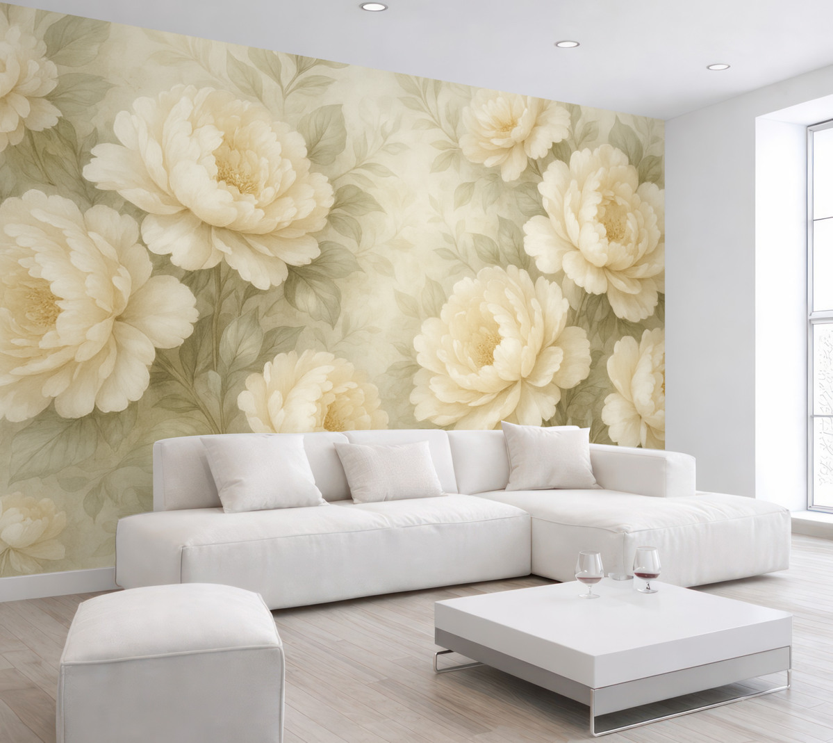 Fototapeta Piwonie w jasnych i subtelnych odcieniach.